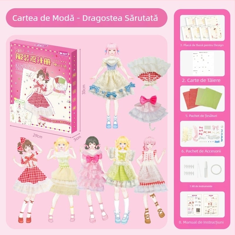 Kit DIY de design vestimentar pentru copii, cu materiale din stofă | Vârsta 7–14 ani | Origine: Henan