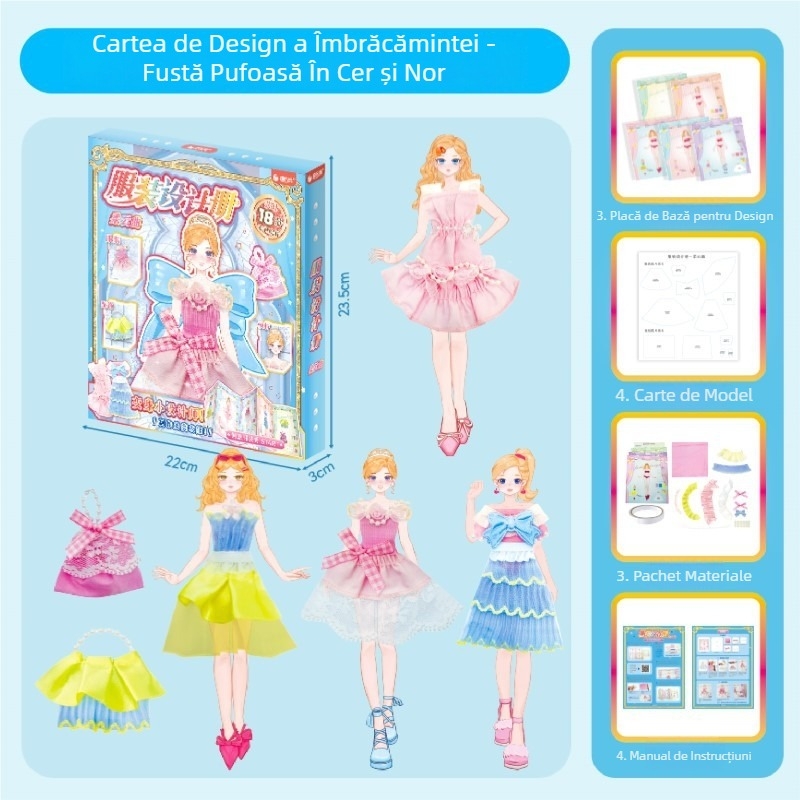 Kit DIY de design vestimentar pentru copii, cu materiale din stofă | Vârsta 7–14 ani | Origine: Henan