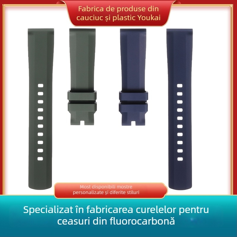 Brățară pentru ceas Langbowan din cauciuc fluorinat — universală, origine Shenzhen, lansare vara 2025, stil versatil