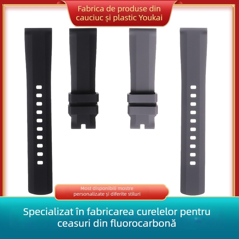 Brățară pentru ceas Langbowan din cauciuc fluorinat — universală, origine Shenzhen, lansare vara 2025, stil versatil