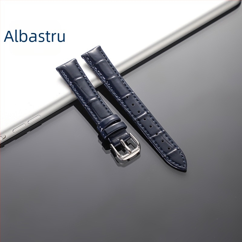 Brățară pentru ceas din piele cu textură de crocodil și finisaj din bambus, suprafață lucioasă, Primăvara 2025