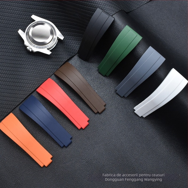 Brățară de ceas din cauciuc TPU, 20/21 mm, compatibilă cu Rolex Daytona Yacht-Master, pentru bărbați