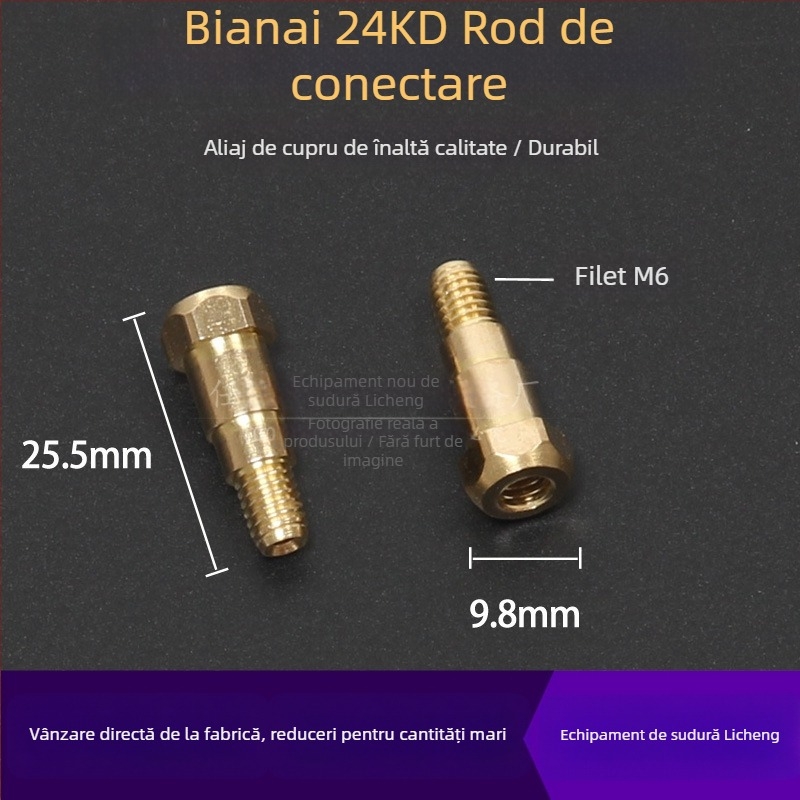 Accesorii pentru sudură cu protecție gaz: duză protecție, capac de duză, suport pentru tijă de conectare a duzei, cot; acoperire de cupru; sudură a diferitelor metale