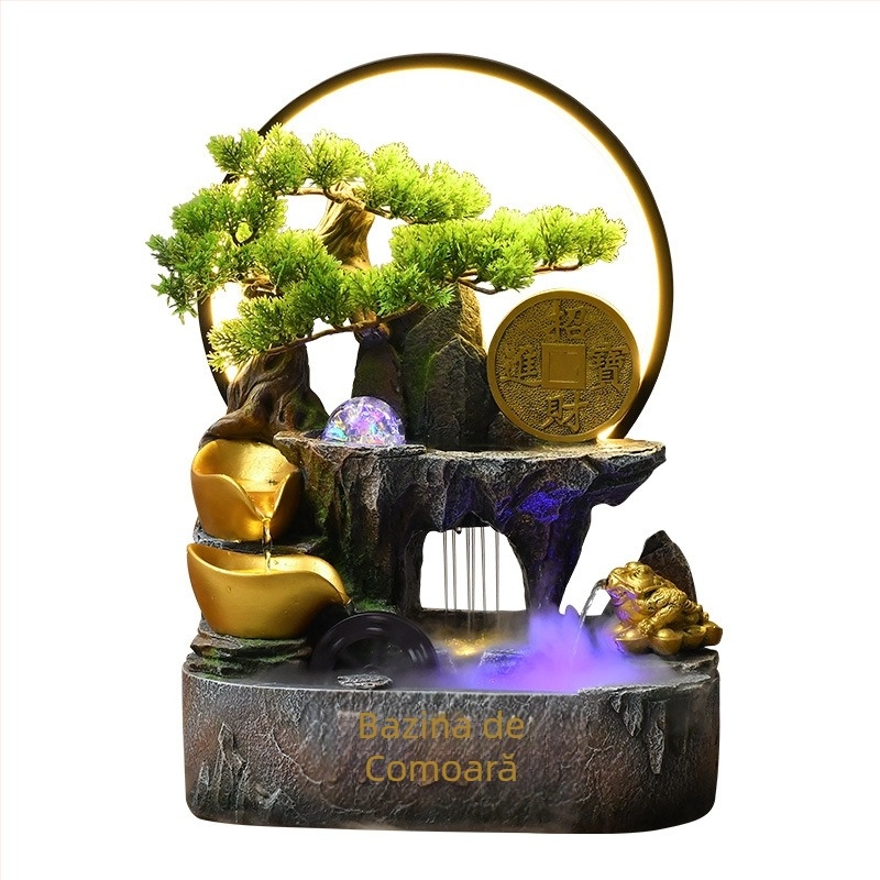 Decorațiune de birou cu cornucopie și apă circulantă, rășină, stil nou chinezesc, personalizabil