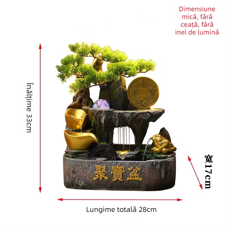 Decorațiune de birou cu cornucopie și apă circulantă, rășină, stil nou chinezesc, personalizabil