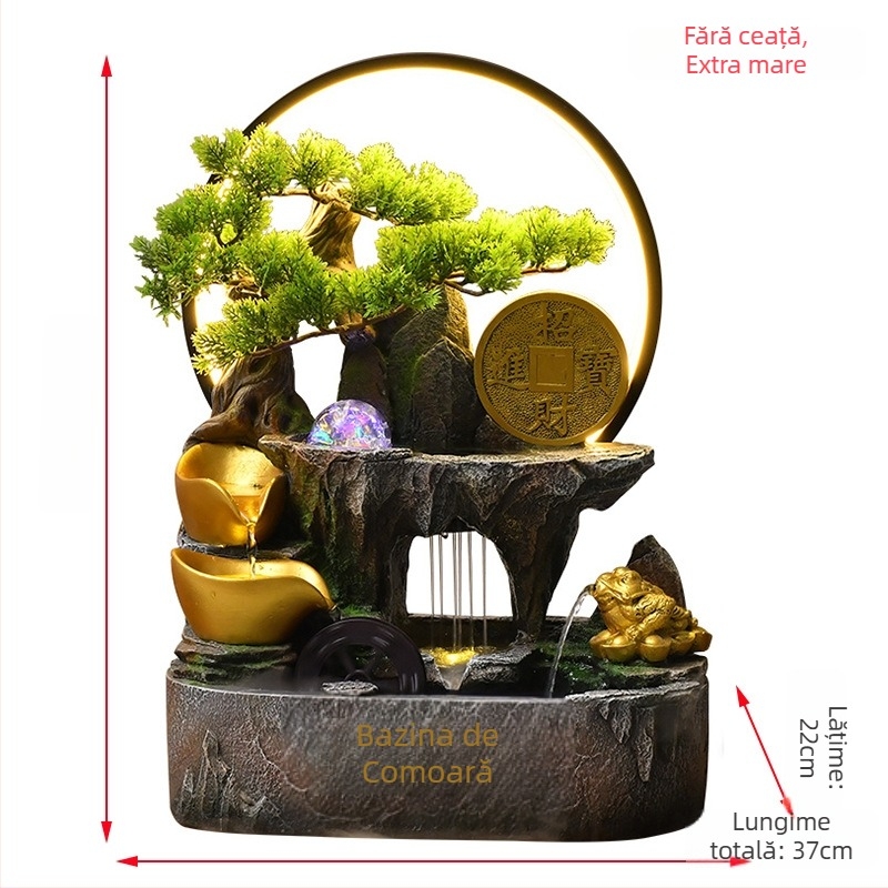 Decorațiune de birou cu cornucopie și apă circulantă, rășină, stil nou chinezesc, personalizabil