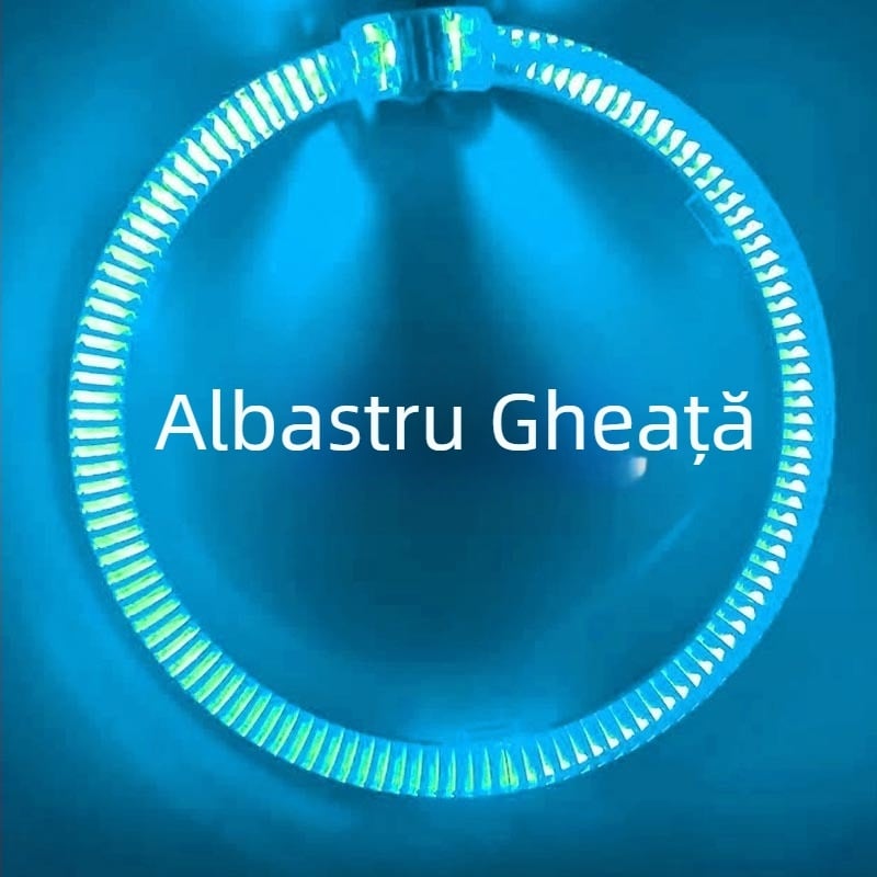 Ochi de îngeri LED pentru faruri auto, inel luminos ghidat, 80×95 mm, inel decorativ, 2 fire