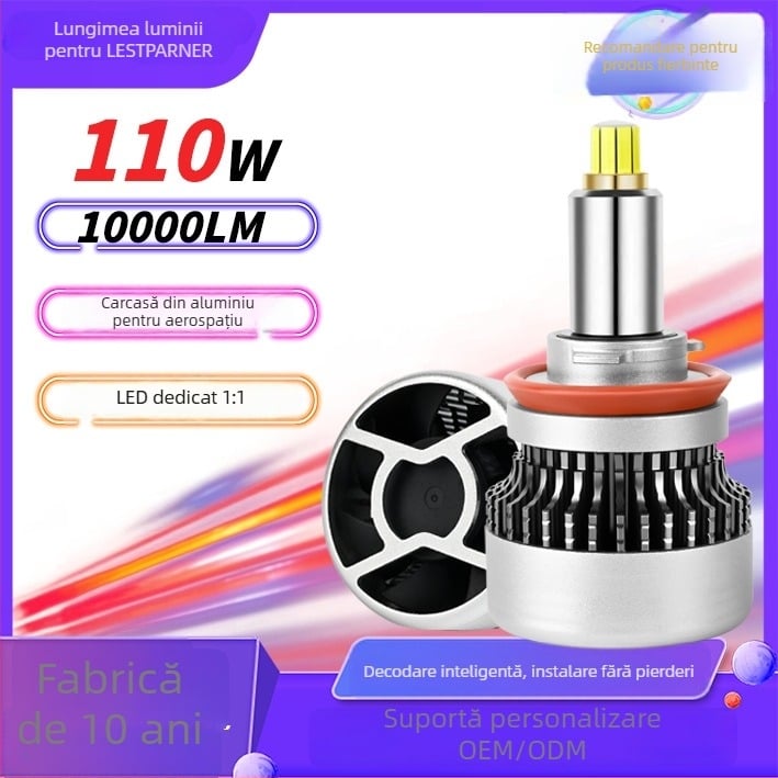 Far LED pentru mașină, design 360° cu opt fețe, 55W, 12V, 10000 lm, IP68, 50000 h