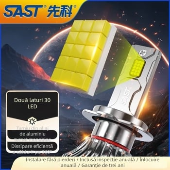Far auto LED cu lentilă H471, lumini de aproape și departe, integrat, 90–100W, 12V