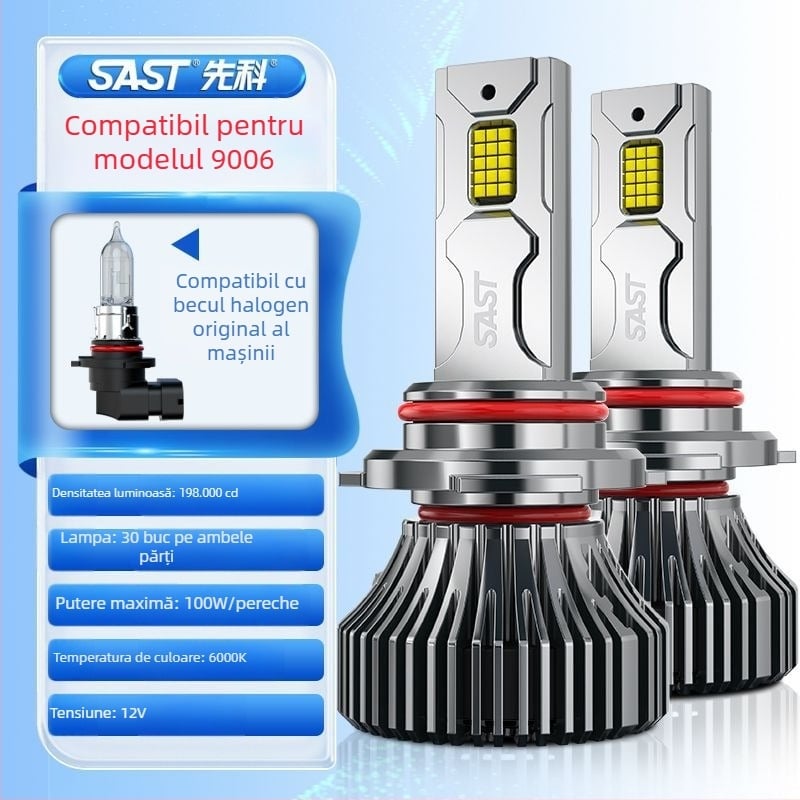 Far auto LED cu lentilă H471, lumini de aproape și departe, integrat, 90–100W, 12V