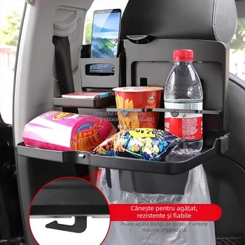 Masă pliabilă pentru bancheta din spate a mașinii, din plastic, multifuncțională, universală, montaj pe perete