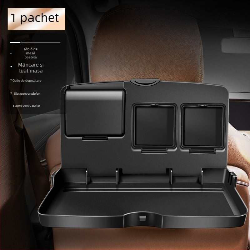 Masă pliabilă pentru bancheta din spate a mașinii, din plastic, multifuncțională, universală, montaj pe perete