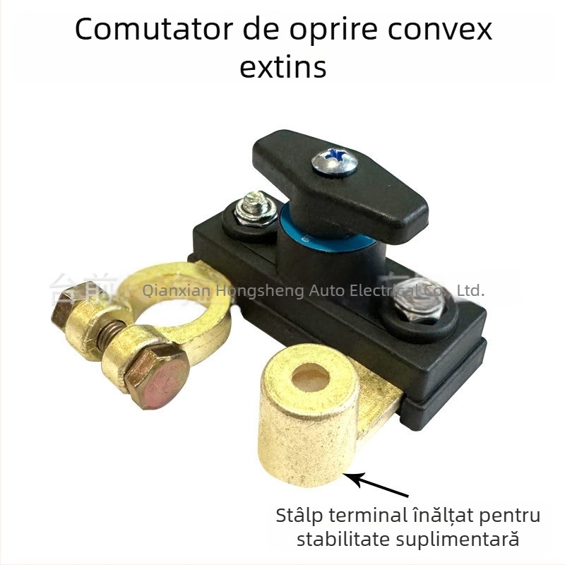 Cablu de prelungire pentru polul pozitiv al bateriei auto, întrerupător principal cu lamă, curent înalt, 125 mm