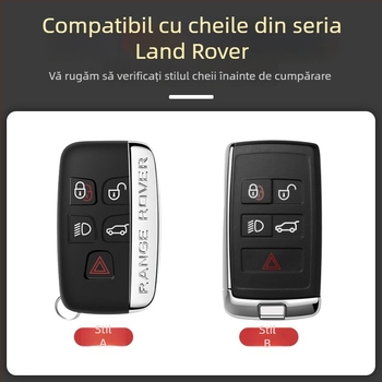 Carcasă pentru cheie Land Rover — compatibilă cu Range Rover Evoque, Discovery 4, Velar, Freelander 2, Defender (Material: aliaj de zinc; Brand: PCS; Stil: afaceri; Personalizare: Da)