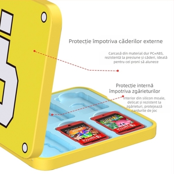 Cutie magnetică din silicon pentru depozitare 12 carduri, compatibilă cu Nintendo Switch, 90 g