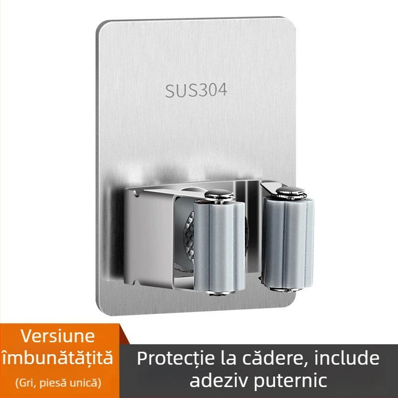 Cârlig autoadeziv pentru mop și suport pentru mătură, baie — oțel inoxidabil, Jinlongda, 60-70 g, stil: nou chinezesc