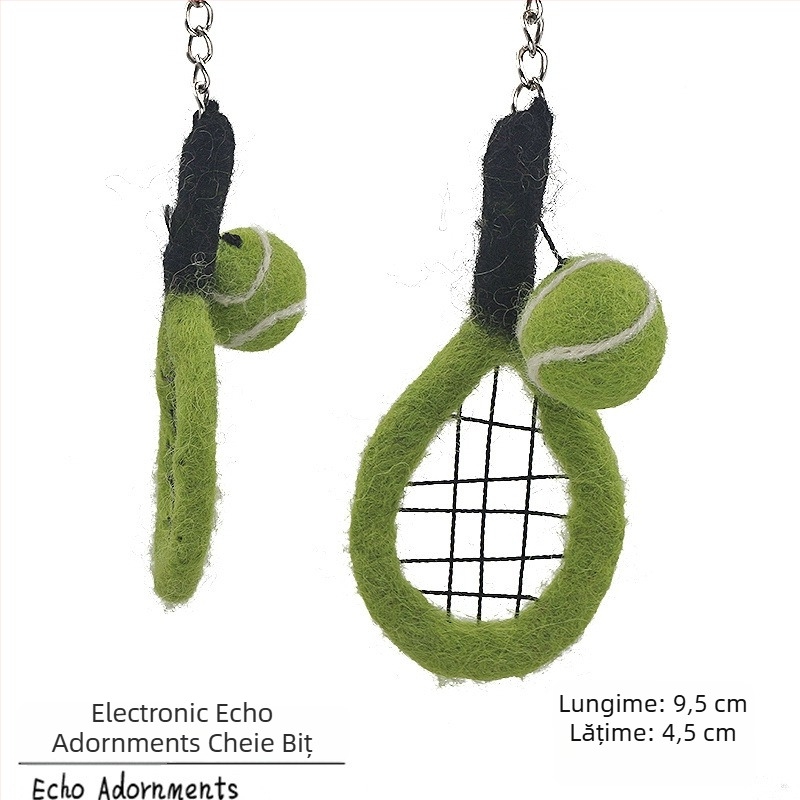 Breloc nepalez din lână filț – 3D fotbal, baschet și rugby, pandantiv pentru geantă din filc (Origine Yiwu; realizare manuală; lână; vară 2025)