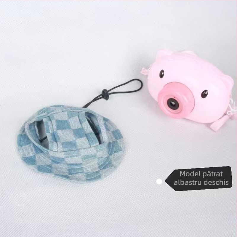 Pălărie de soare pentru animale de companie, urechi deschise — stil pescăresc, bumbac, relief, primăvară, lejer