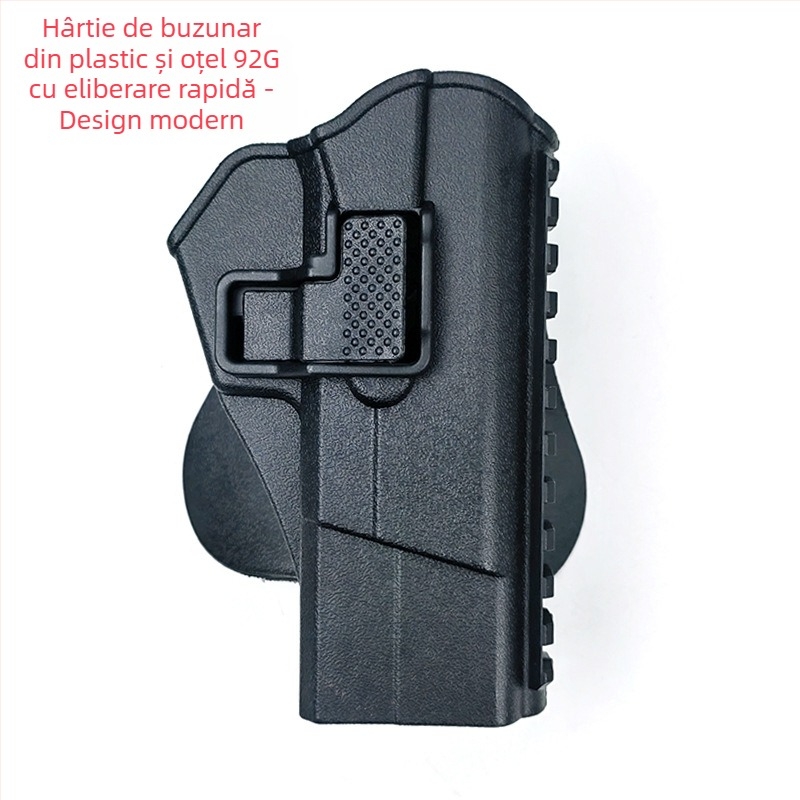 Curea tactică Glock pentru talie, deschidere rapidă, husă pistol din oțel/plastic pentru antrenament, pentru activități în aer liber (Material: oțel/plastic; Gen: unisex; Scenarii: aer liber; Funcții: extindere, reducere a sarcinii)