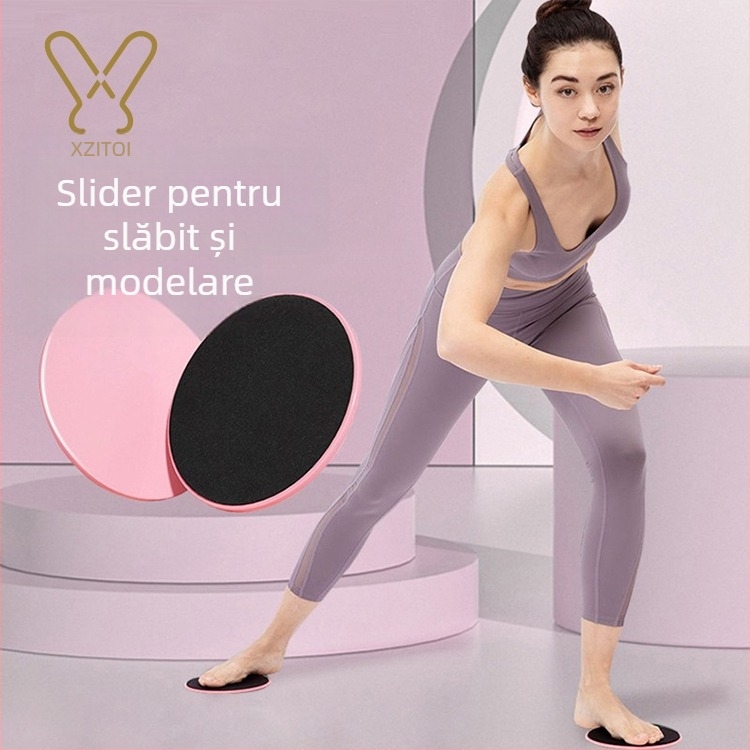 Disc Pilates cu alunecare pentru yoga și fitness; antrenor pentru picioare pentru subțierea și modelarea coapselor; exerciții pentru partea exterioară a coapselor