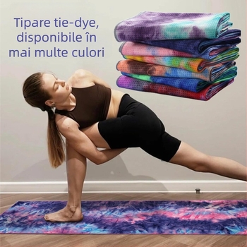 Prosop de yoga din microfibră, grosime 2 mm, 360GSM, puncte antiderapante