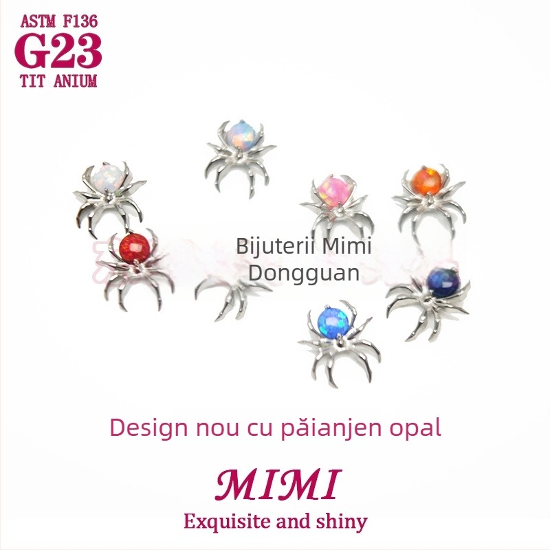 Bijuterii pentru piercing - aliaj de titan, cu montură zirconiu, design unisex, seria Prințesa