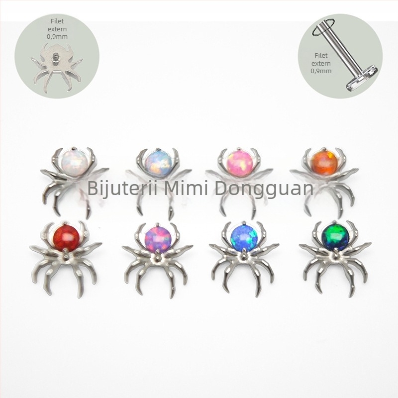 Bijuterii pentru piercing - aliaj de titan, cu montură zirconiu, design unisex, seria Prințesa