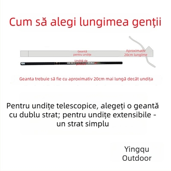 Geantă pentru lansete de pescuit în stil japonez, lată, din bumbac, cu spațiu de depozitare și husă pentru lansetă