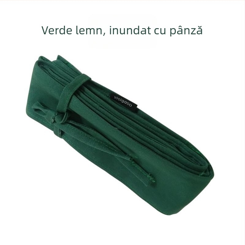 Geantă pentru lansete de pescuit în stil japonez, lată, din bumbac, cu spațiu de depozitare și husă pentru lansetă