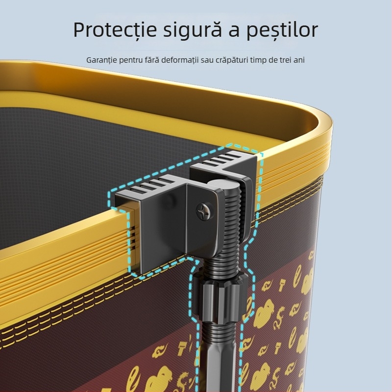 Antel geantă de protecție pentru pești din plasă, cu aliaj de zinc întărit și plasă acoperită îngroșată