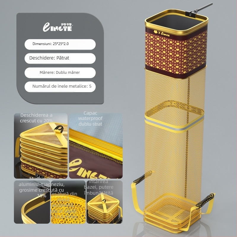 Antel geantă de protecție pentru pești din plasă, cu aliaj de zinc întărit și plasă acoperită îngroșată
