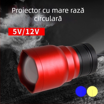Lampa de pescuit pentru exterior cu LED, corp din aliaj de aluminiu, rază 200-500 m, alimentare prin energie cinetică, Fisherman's Treasure