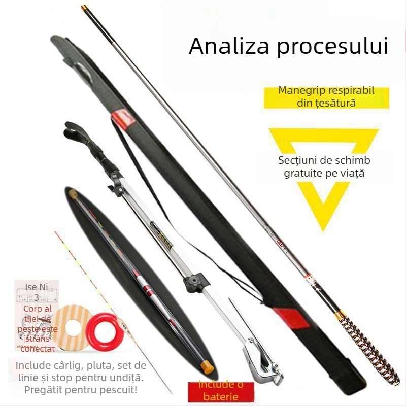 Set de undițe din carbon – ultra-ușoare, ultra-dure, multipozițion pentru crap și crucian