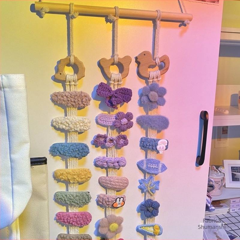 Raft de stocare pentru agrafe de păr montat pe perete, pentru agrafe și bijuterii ale copiilor, dublu nivel, stil girly, lansare toamnă 2022.