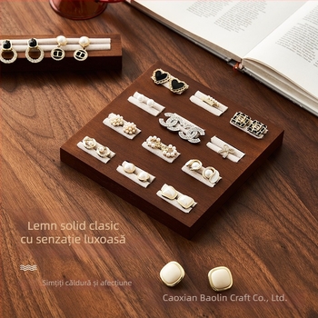 Suport de bijuterii din lemn, stil vintage, pentru birou, cu un singur nivel, pentru inele și brățări, depozitare multifuncțională