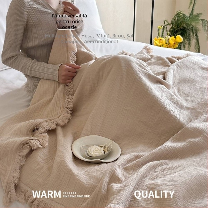 Pătură-prosop din poliester, sub 300 g, pentru toate anotimpurile, stil Nordic