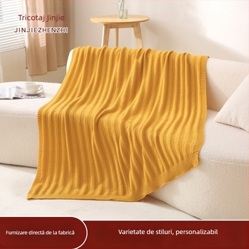 Pătură tricotată din fibre de poliester, 800–1000 g, culoare solidă, personalizabilă, stil modern minimalist