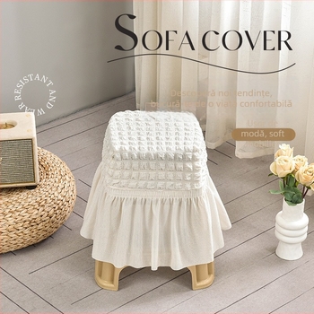 Set huse scaune, elastic seersucker, stil modern și simplu, universal patru anotimpuri, poliester