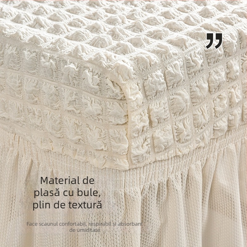 Set huse scaune, elastic seersucker, stil modern și simplu, universal patru anotimpuri, poliester