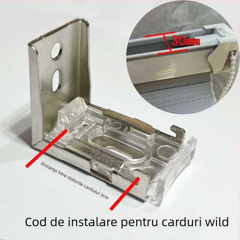 Suport de cod pentru perdele romane/rolouri – accesoriu de montaj cu mărgele pentru perdea din voal moale