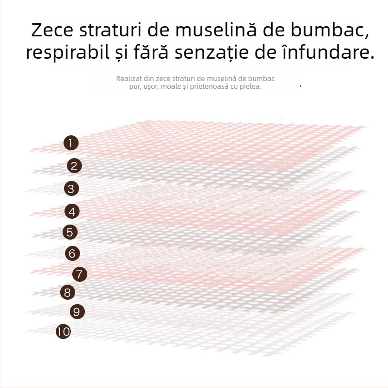 Pătură-prosop pentru bebeluți - țesătură din bumbac cu zece straturi, sub 300 g, pentru toate anotimpurile, model desen animat