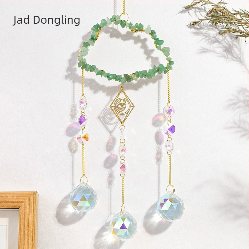Pandantiv sun catcher din cristal, piatră naturală, stil modern minimalist, iluminare pentru grădină, Runyang