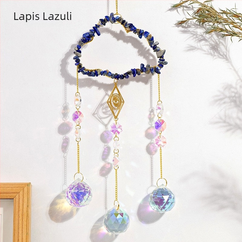 Pandantiv sun catcher din cristal, piatră naturală, stil modern minimalist, iluminare pentru grădină, Runyang