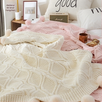 Pătură Chenille tricotată – fibră ultra fină, 1000–1499 g, posibilitate de personalizare, potrivită pentru primăvară și toamnă