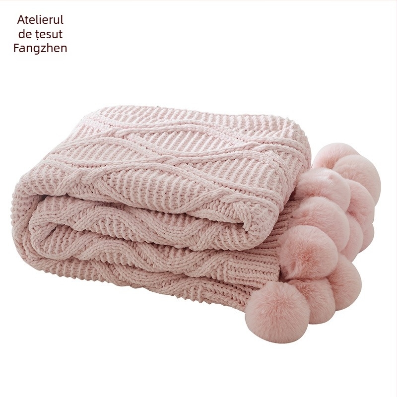 Pătură Chenille tricotată – fibră ultra fină, 1000–1499 g, posibilitate de personalizare, potrivită pentru primăvară și toamnă