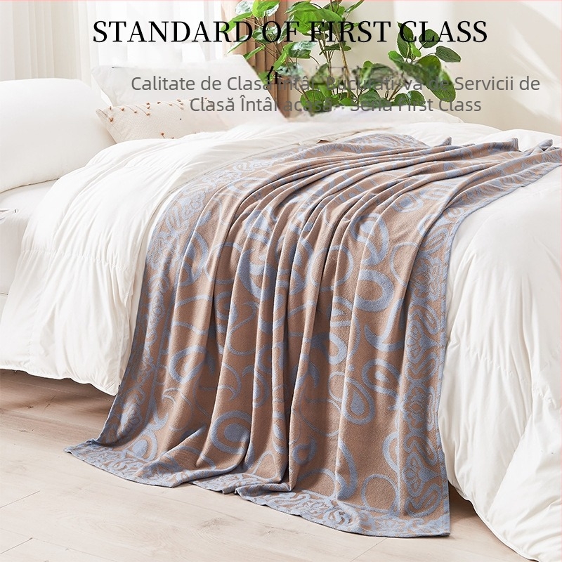 Pătură pentru avion — Poliester, 500–799 g, Model geometric, Toate anotimpurile, Stil modern minimalist, Produs de primă clasă