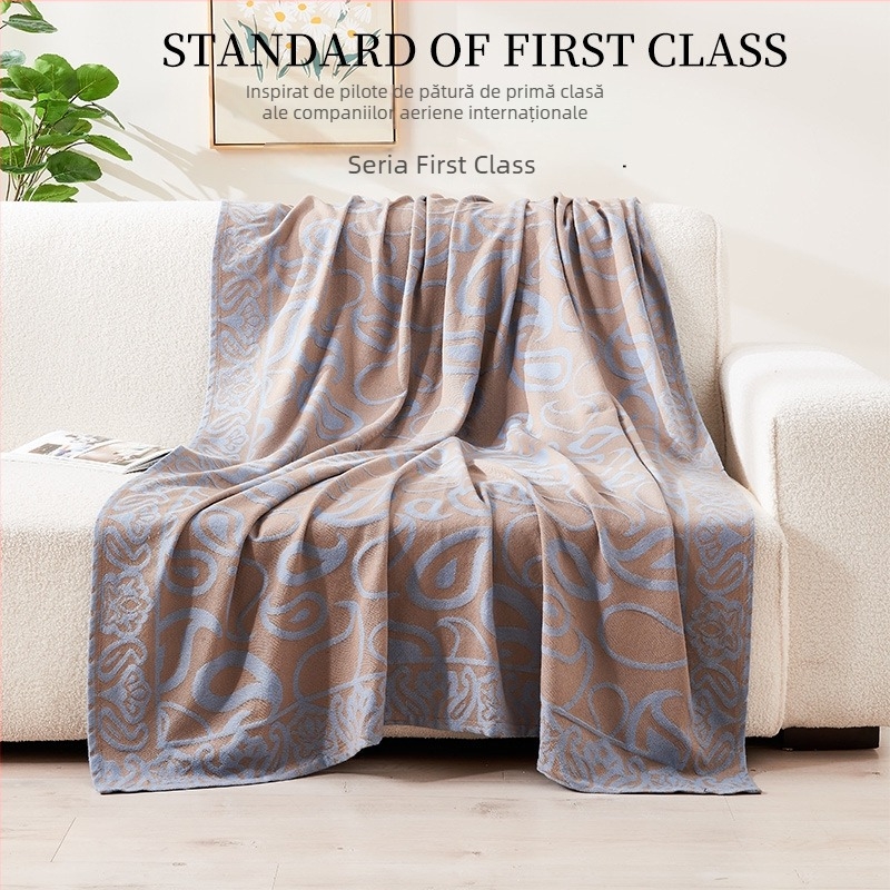Pătură pentru avion — Poliester, 500–799 g, Model geometric, Toate anotimpurile, Stil modern minimalist, Produs de primă clasă