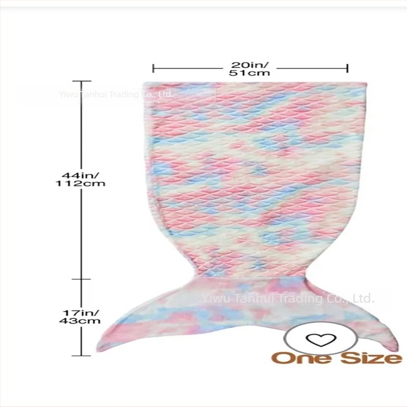 Sac de dormit pentru copii cu coadă de sirenă, Mu yan, Farley velvet, pătură din flanel, 300–500 g, stil desen animat
