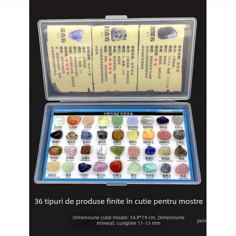 Specimene de minerale cristal pentru expoziție — cristale naturale pentru explorare și învățare la copii; Brand: YGDE; Material: Alt; Stil: Modern minimalist; Tehnică: Gravură; Cadou pentru ziua de naștere