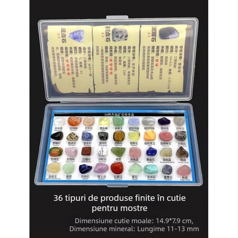 Specimene de minerale cristal pentru expoziție — cristale naturale pentru explorare și învățare la copii; Brand: YGDE; Material: Alt; Stil: Modern minimalist; Tehnică: Gravură; Cadou pentru ziua de naștere